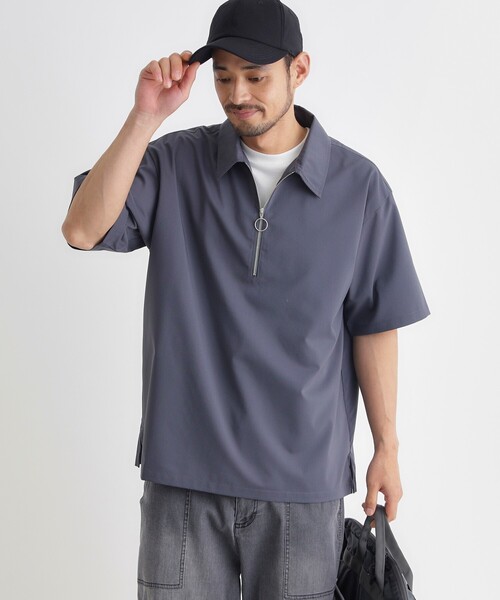 BACK NUMBER(バックナンバー)の「ハーフジッププルオーバー(シャツ/ブラウス・メンズ・ライトベージュ/ブラック/チャコールグレー・03/04/06/05)」の9枚目の写真