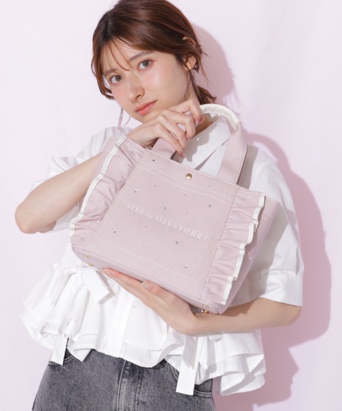 JILL by JILL STUART(ジルバイジルスチュアート)の「【数量限定追加】ビジューフリルトート(トートバッグ・レディース・ブルー/ブラック系その他/ホワイト/ピンク・FREE)」の12枚目の写真