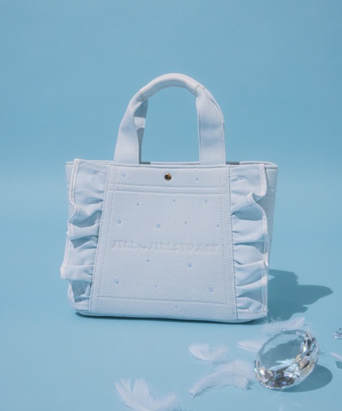 JILL by JILL STUART(ジルバイジルスチュアート)の「【新色追加】ビジューフリルトート(トートバッグ・レディース・ブルー/ブラック系その他/ホワイト/ピンク・FREE)」の10枚目の写真