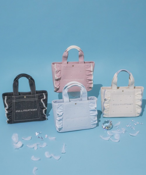 JILL by JILL STUART(ジルバイジルスチュアート)の「【新色追加】ビジューフリルトート(トートバッグ・レディース・ブルー/ブラック系その他/ホワイト/ピンク・FREE)」の7枚目の写真