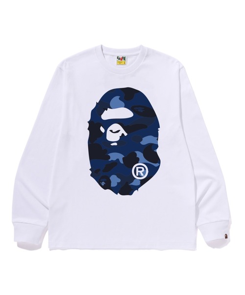 A BATHING APE(アベイシングエイプ)の「COLOR CAMO BIG APE HEAD LS TEE(Tシャツ/カットソー・メンズ・ホワイト系その他3/ホワイト×レッド/ホワイト×ネイビー/ブラック×パープル/ブラック×レッド/ブラック×ブルー/ブラック系その他6/ホワイト×パープル・LARGE/XX-LARGE/MEDIUM/X-LARGE/SMALL)」の2枚目の写真