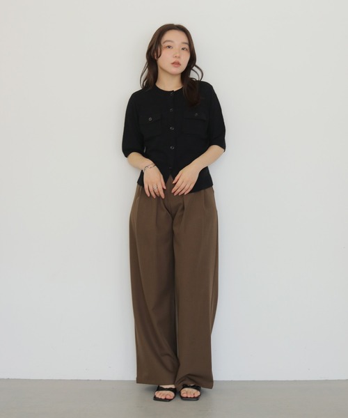 cheriella(シェリエラ)の「【cheriella】テープヤーン半袖カーディガン TAPE YARN SHORT SLEEVE CARDIGAN(カーディガン/ボレロ・レディース・アイボリー/レッド/ブラック/ブラウン・FREE)」の22枚目の写真