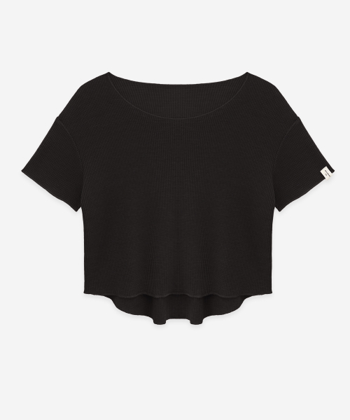 DEVIWEAR(デヴィウェア)の「メロウワッフルクロップT DEVI-T0157-ブラック(Tシャツ/カットソー・レディース・ブラック・FREE)」の12枚目の写真