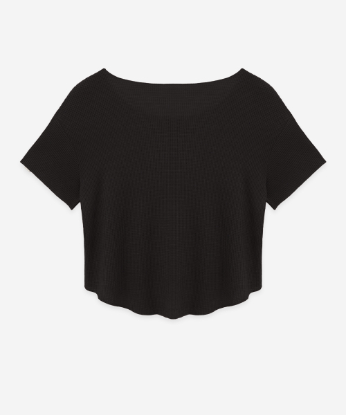 DEVIWEAR(デヴィウェア)の「メロウワッフルクロップT DEVI-T0157-ブラック(Tシャツ/カットソー・レディース・ブラック・FREE)」の13枚目の写真