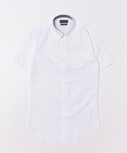 TOKYO SHIRTS（トウキョウシャツ）の「【超形態安定】【吸水速乾】  形態安定ノンアイロン ボタンダウン 半袖ビジネスワイシャツ（ビジネスシャツ・メンズ・ホワイト・首回り37cm/首回り39cm/首回り41cm/首回り42cm/首回り43cm）」の6枚目の写真