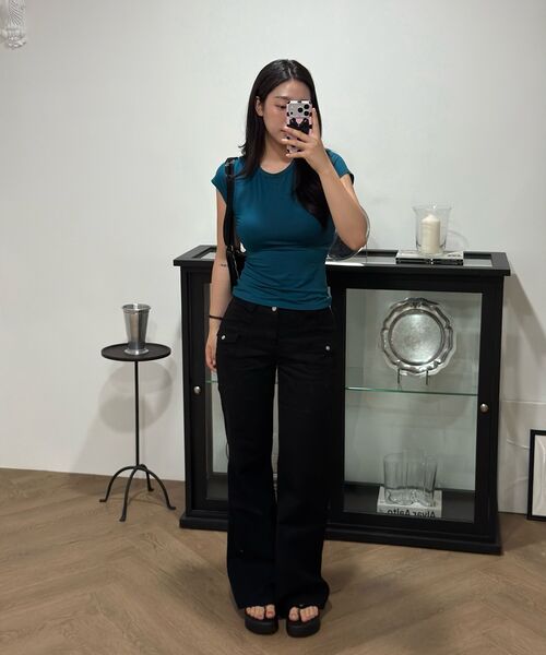 PEPLEE(ペプリー)の「Mini Pocket Boots Cut Cotton Pants (Black)(その他パンツ・レディース・その他・SMALL/MEDIUM)」の9枚目の写真