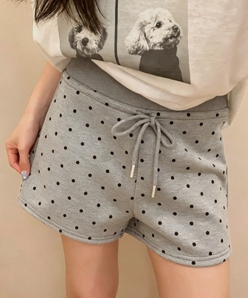 Vipoa(ヴィポア)の「Slim polka dot sweat shorts(その他パンツ・レディース・ホワイト/ブラック/グレー・FREE)」の8枚目の写真