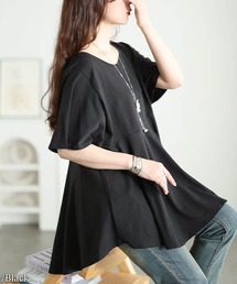 フィッシュテールコットンチュニックTシャツ【大きいサイズ対応】