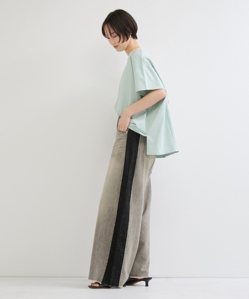 le cercle ADAM ET ROPE'（ルセルクルアダムエロペ）の「COOLMAX ショルダースリットTEE UVカット/接触冷感/吸水速乾（Tシャツ/カットソー・レディース・グリーン系その他/ブラック/ホワイト・FREE）」の9枚目の写真