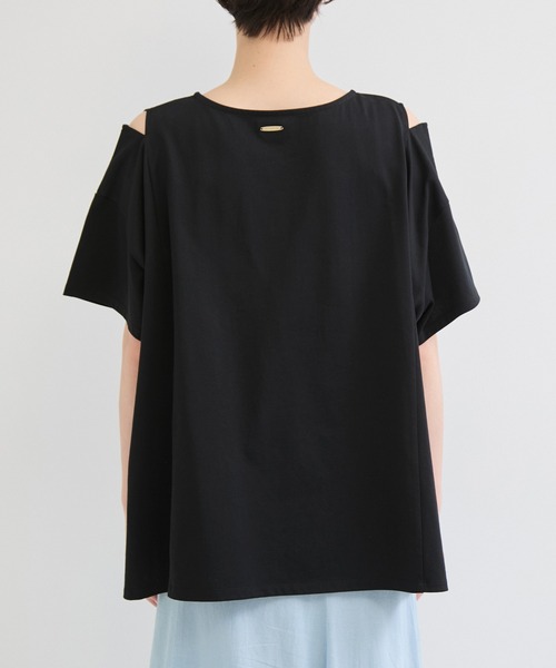 le cercle ADAM ET ROPE'（ルセルクルアダムエロペ）の「COOLMAX ショルダースリットTEE UVカット/接触冷感/吸水速乾（Tシャツ/カットソー・レディース・グリーン系その他/ブラック/ホワイト・FREE）」の16枚目の写真