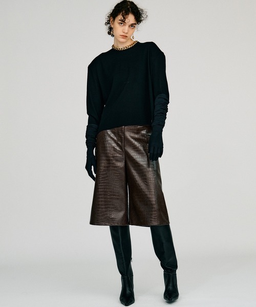 PRANK PROJECT(プランクプロジェクト)の「【2026Autumn Pre-Order】シンセティックレザーハーフパンツ / Synthetic Leather Half Pants(その他パンツ・レディース・ブラウン/ブラック/マルチ・38/36)」の12枚目の写真