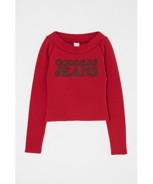 MOUSSY（マウジー）の「【26年AW新作】OFF SHOULDER L/S Tシャツ（Tシャツ/カットソー・レディース・杢グレー/レッド/ネイビー・FREE）」の5枚目の写真