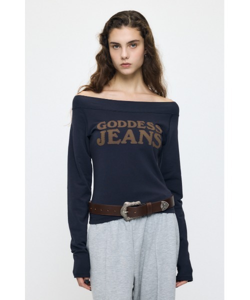 MOUSSY（マウジー）の「【26年AW新作】OFF SHOULDER L/S Tシャツ（Tシャツ/カットソー・レディース・杢グレー/レッド/ネイビー・FREE）」の7枚目の写真