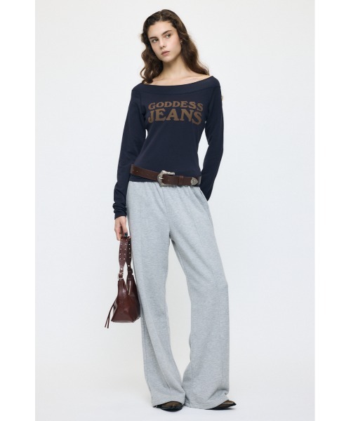 MOUSSY（マウジー）の「【26年AW新作】OFF SHOULDER L/S Tシャツ（Tシャツ/カットソー・レディース・杢グレー/レッド/ネイビー・FREE）」の8枚目の写真