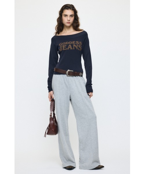 MOUSSY（マウジー）の「【26年AW新作】OFF SHOULDER L/S Tシャツ（Tシャツ/カットソー・レディース・杢グレー/レッド/ネイビー・FREE）」の9枚目の写真