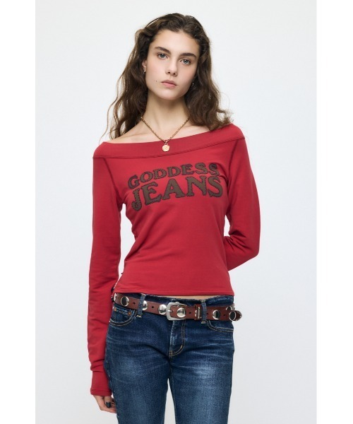 MOUSSY（マウジー）の「【26年AW新作】OFF SHOULDER L/S Tシャツ（Tシャツ/カットソー・レディース・杢グレー/レッド/ネイビー・FREE）」の11枚目の写真