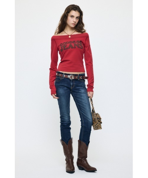 MOUSSY（マウジー）の「【26年AW新作】OFF SHOULDER L/S Tシャツ（Tシャツ/カットソー・レディース・杢グレー/レッド/ネイビー・FREE）」の13枚目の写真