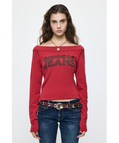 MOUSSY（マウジー）の「【26年AW新作】OFF SHOULDER L/S Tシャツ（Tシャツ/カットソー・レディース・杢グレー/レッド/ネイビー・FREE）」の15枚目の写真