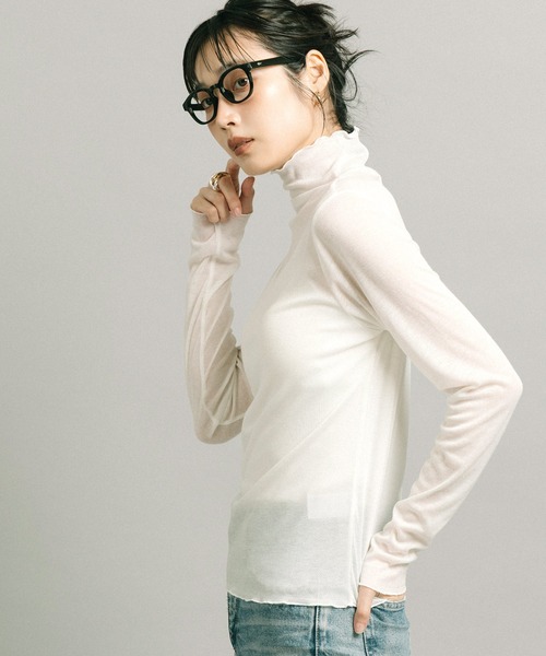 coca(coca)(コカ)の「シアーメロウインナートップス(Tシャツ/カットソー・レディース・アイボリー/グレー・L/M/S)」の14枚目の写真