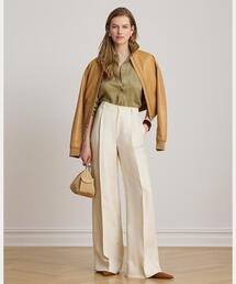 RALPH LAUREN【美品】リネン 麻 ベージュ ジャケット ワイドパンツ LAUREN RALPH LAUREN｜ローレン ラルフ ローレンのスラックス