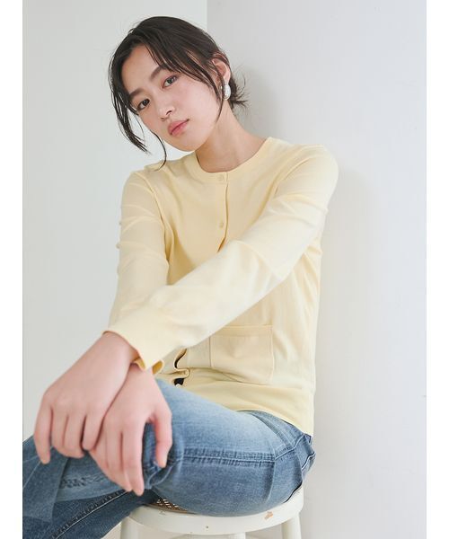 Mila Owen(ミラオーウェン)の「シルクコットンベーシックカーディガン(カーディガン/ボレロ・レディース・アイボリー/レッド/ライトブルー/イエロー/ブラウン・F)」の16枚目の写真
