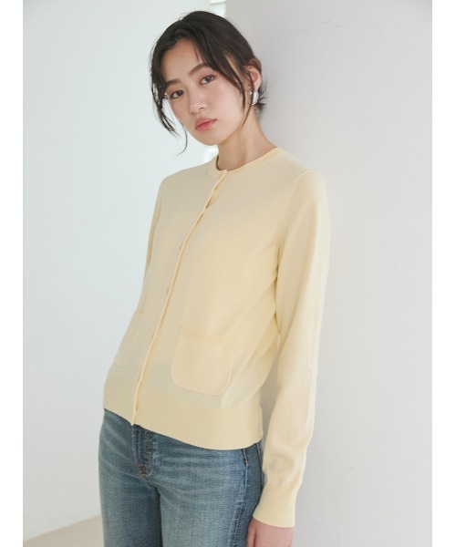 Mila Owen(ミラオーウェン)の「シルクコットンベーシックカーディガン(カーディガン/ボレロ・レディース・アイボリー/レッド/ライトブルー/イエロー/ブラウン・F)」の4枚目の写真