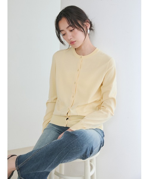 Mila Owen(ミラオーウェン)の「シルクコットンベーシックカーディガン(カーディガン/ボレロ・レディース・アイボリー/レッド/ライトブルー/イエロー/ブラウン・F)」の12枚目の写真
