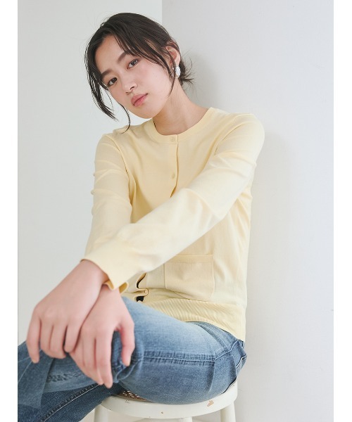 Mila Owen(ミラオーウェン)の「シルクコットンベーシックカーディガン(カーディガン/ボレロ・レディース・アイボリー/レッド/ライトブルー/イエロー/ブラウン・F)」の14枚目の写真