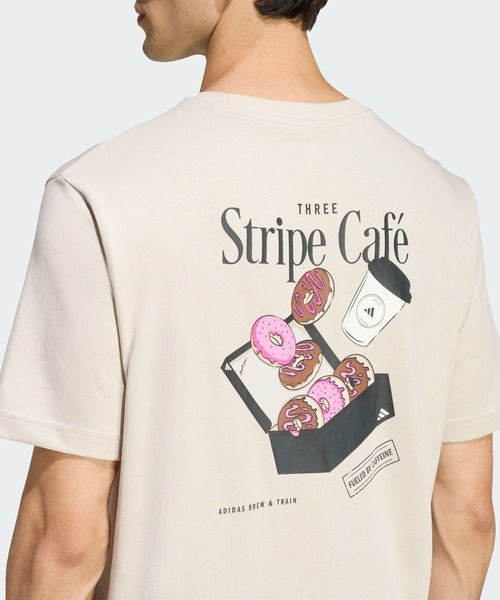 adidas(アディダス)の「コーヒー カフェ ドーナッツ ボックス グラフィックTシャツ / アディダス adidas(Tシャツ/カットソー・メンズ・ベージュ・XX-LARGE/3XL/LARGE/MEDIUM/SMALL/X-LARGE/X-SMALL)」の4枚目の写真