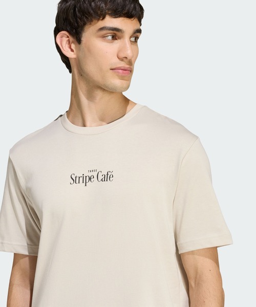 adidas(アディダス)の「コーヒー カフェ ドーナッツ ボックス グラフィックTシャツ / アディダス adidas(Tシャツ/カットソー・メンズ・ベージュ・XX-LARGE/3XL/LARGE/MEDIUM/SMALL/X-LARGE/X-SMALL)」の5枚目の写真