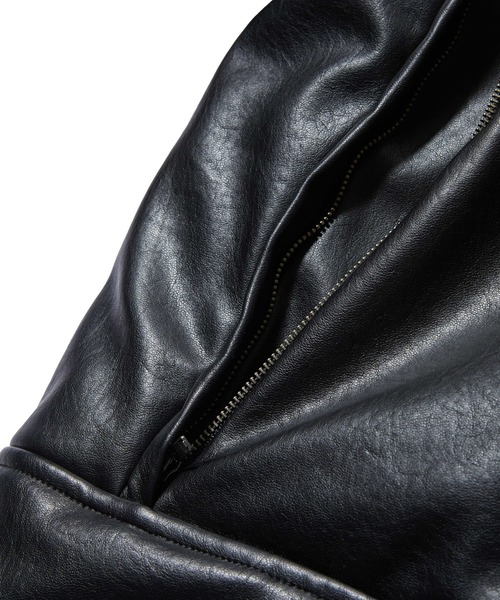 X-girl(エックスガール)の「FAUX LEATHER PADDED JACKET(その他アウター・レディース・ブラック・S/M)」の9枚目の写真