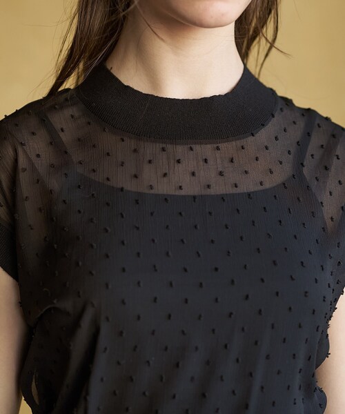 DRESSTERIOR(ドレステリア)の「【再入荷/ウォッシャブル】ドットジャカード プルオーバー(シャツ/ブラウス・レディース・ライトベージュ/ブラック・36/38)」の15枚目の写真