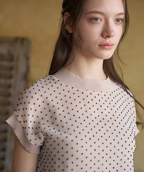 DRESSTERIOR(ドレステリア)の「【再入荷/ウォッシャブル】ドットジャカード プルオーバー(シャツ/ブラウス・レディース・ライトベージュ/ブラック・36/38)」の16枚目の写真