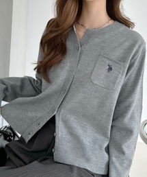 【Ada.別注 U.S. POLO ASSN.】 胸ポケット ベーシック カーディガン