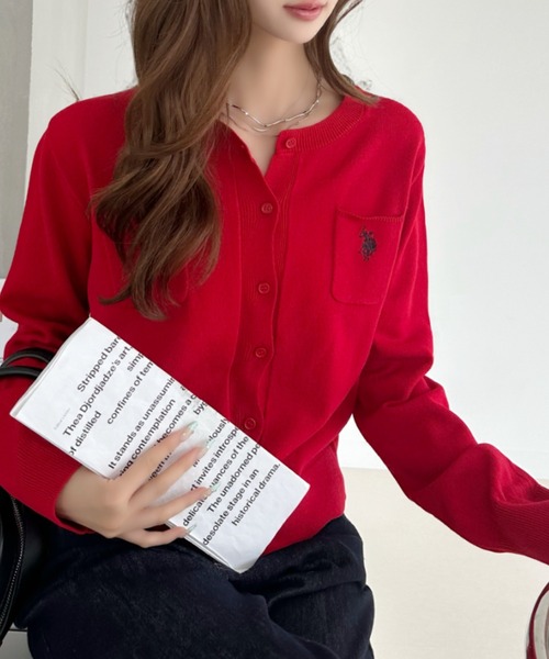 U.S. POLO ASSN.(ユーエスポロアッスン)の「【Ada.別注 U.S. POLO ASSN.】 胸ポケット ベーシック カーディガン(カーディガン/ボレロ・レディース・ネイビー/レッド/グレー/グリーン・M/S)」の16枚目の写真