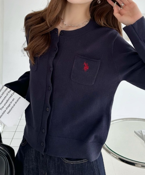 U.S. POLO ASSN.(ユーエスポロアッスン)の「【Ada.別注 U.S. POLO ASSN.】 胸ポケット ベーシック カーディガン(カーディガン/ボレロ・レディース・ネイビー/レッド/グレー/グリーン・M/S)」の8枚目の写真