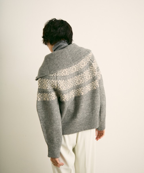 uchi.(ウチ)の「ノルディック柄ダブルジップニットカーディガン(ニット/セーター・レディース・ネイビー/グレー/アイボリー・FREE)」の22枚目の写真