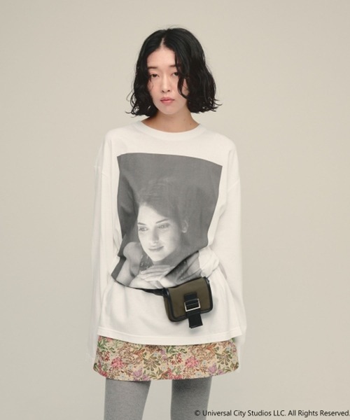 eL(エル)の「【eL】Muse Tee LS/872773(Tシャツ/カットソー・レディース・オフホワイト/グレー・FREE)」の2枚目の写真