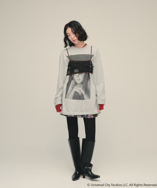 eL(エル)の「【eL】Muse Tee LS/872773(Tシャツ/カットソー・レディース・オフホワイト/グレー・FREE)」の21枚目の写真