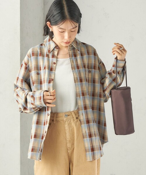 SHIPS(シップス)の「SHIPS NINE CASE:〈洗濯機可能〉チェック シャツ(シャツ/ブラウス・レディース・ベージュ/ブラック・ONE SIZE)」の21枚目の写真