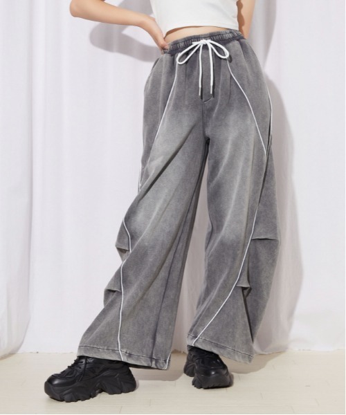 GORGE(ゴージ)の「ピグメント パイピングイージーパンツ|全3色(スウェットパンツ・レディース・スミクロ/グレー/ネイビー・F)」の14枚目の写真