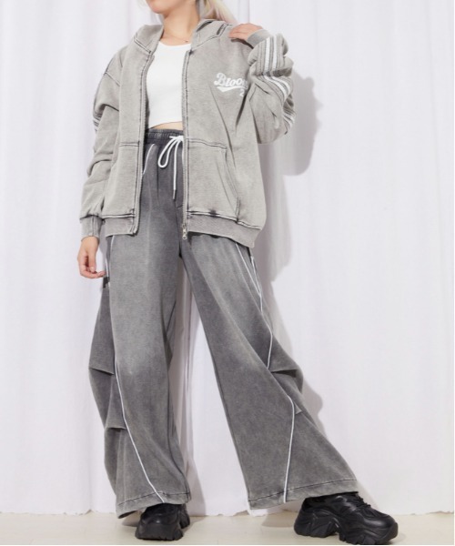 GORGE(ゴージ)の「ピグメント パイピングイージーパンツ|全3色(スウェットパンツ・レディース・スミクロ/グレー/ネイビー・F)」の16枚目の写真