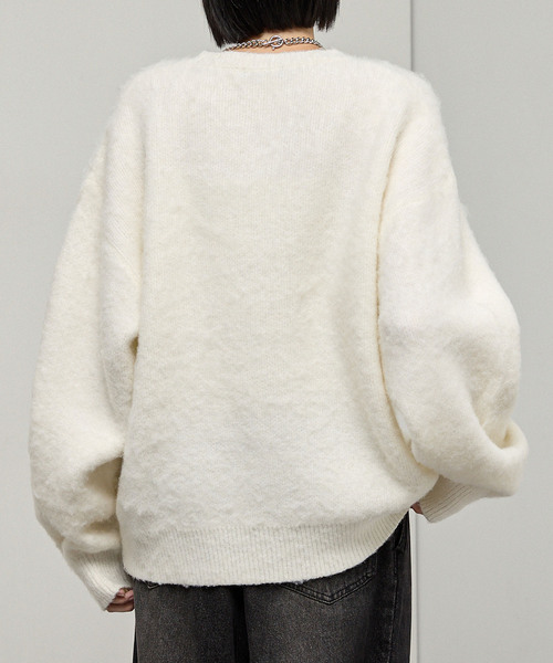 Alfred Alex（アルフレッドアレックス）の「【Alfred Alex】Mohair-Like Shaggy Knit / モヘアライク ルーズシャギーニット（ニット/セーター・メンズ・ネイビー系/レッド系/ブラック系/ブラック/ダークグレー/アイボリー・M/L）」の19枚目の写真