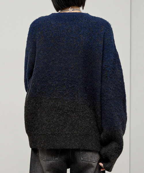 Alfred Alex（アルフレッドアレックス）の「【Alfred Alex】Mohair-Like Shaggy Knit / モヘアライク ルーズシャギーニット（ニット/セーター・メンズ・ネイビー系/レッド系/ブラック系/ブラック/ダークグレー/アイボリー・M/L）」の13枚目の写真