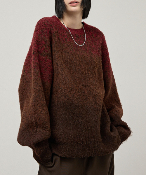 Alfred Alex（アルフレッドアレックス）の「【Alfred Alex】Mohair-Like Shaggy Knit / モヘアライク ルーズシャギーニット（ニット/セーター・メンズ・ネイビー系/レッド系/ブラック系/ブラック/ダークグレー/アイボリー・M/L）」の22枚目の写真