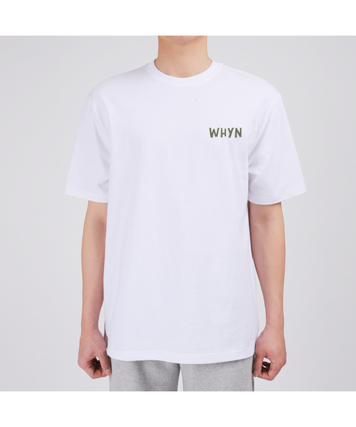 WHYN(ワイエヌ)の「グリーンカーキ 半袖Tシャツ F03BRD_WBX10969(Tシャツ/カットソー・メンズ・ブルー/ホワイト/ブラック/グレー系その他・S/XL/L/M)」の2枚目の写真
