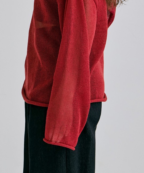etoll.(エトル)の「クロシェニットオーバーサイズプルオーバー(ニット/セーター・レディース・オフホワイト/グレー/レッド・FREE)」の9枚目の写真