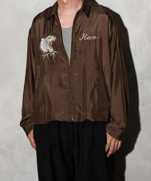TOWNCRAFT(タウンクラフト)の「TOWNCRAFT / タウンクラフト SILK ROCKABILLY BLOUSON シルク ロカビリーブルゾン(ブルゾン・メンズ・ブラウン/ブラック/チャコールグレー・LARGE/MEDIUM)」の15枚目の写真
