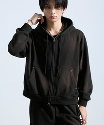 SERACE(�Z���X)�́ySERACE�zHEAVY WEIGHT DRAW CORD SHORT DOUBLE ZIP HOODIE / �w�r�[�E�F�C�g�h���[�R�[�h�V���[�g�_�u���W�b�v�t�[�f�B�[(�p�[�J�[)