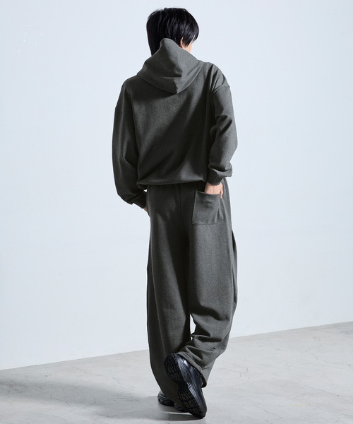 SERACE（セラス）の「【SERACE】HEAVY WEIGHT DRAW CORD SHORT DOUBLE ZIP HOODIE / ヘビーウェイトドローコードショートダブルジップフーディー（パーカー・メンズ・杢グレー/ブラック系/チャコールグレー・L/S/M）」の17枚目の写真